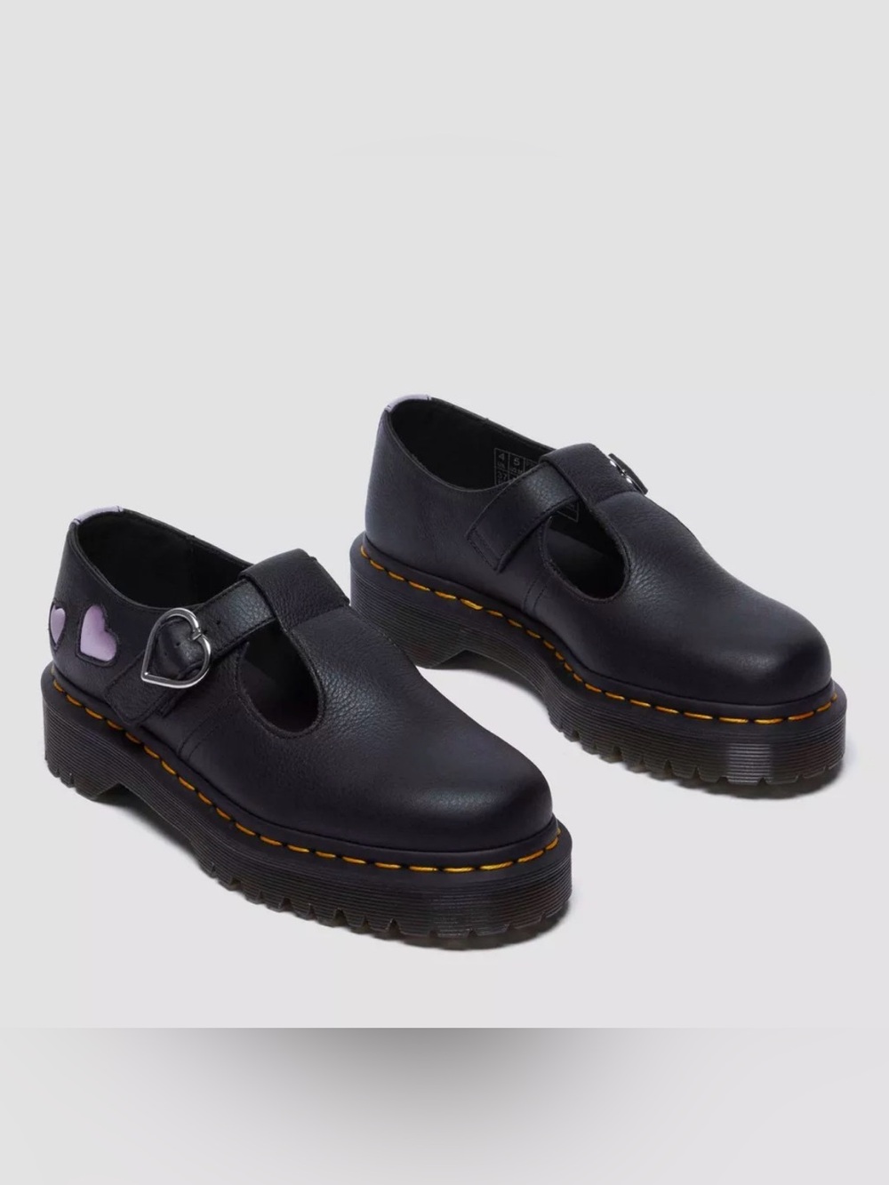 New Dr.Martens Polley Heart Satin Mary Jane Shoes. Valentines Collection. Size 8